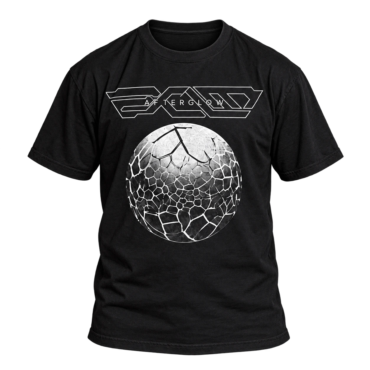Black Afterglow T-shirt featuring the fractured sphere design